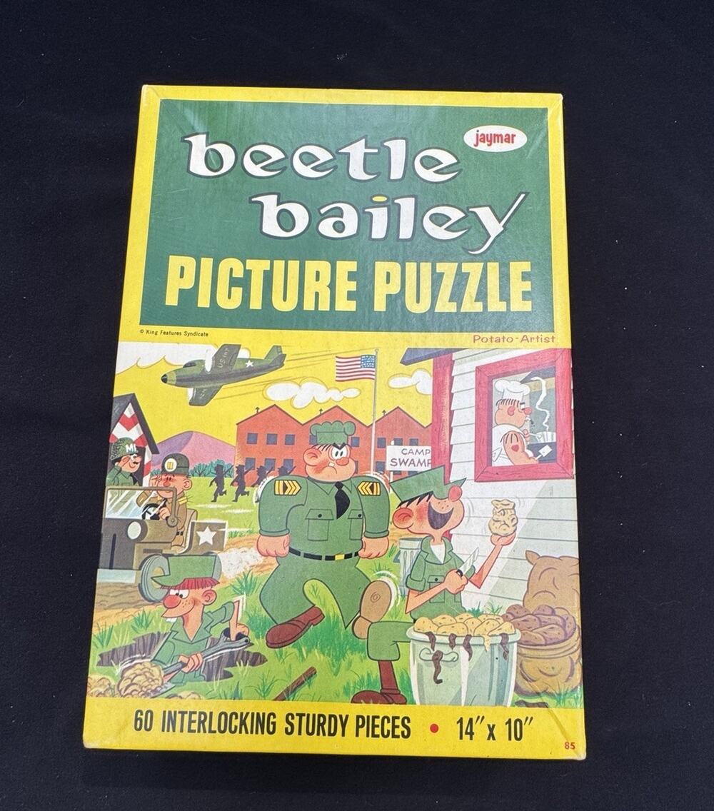 Vintage Jaymar Beetle Bailey Picture Puzzle "Potato Artist" 60 pieces